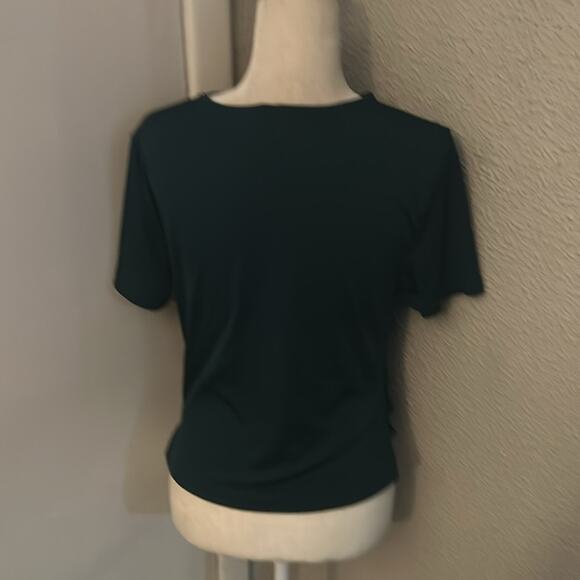 SHEIN Green Ruched Front Short Sleeve Crewneck Top XL  Corporate Siren Casual - Picture 2 of 9